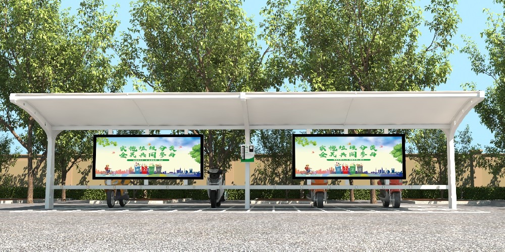 盐城膜结构车棚安装实景