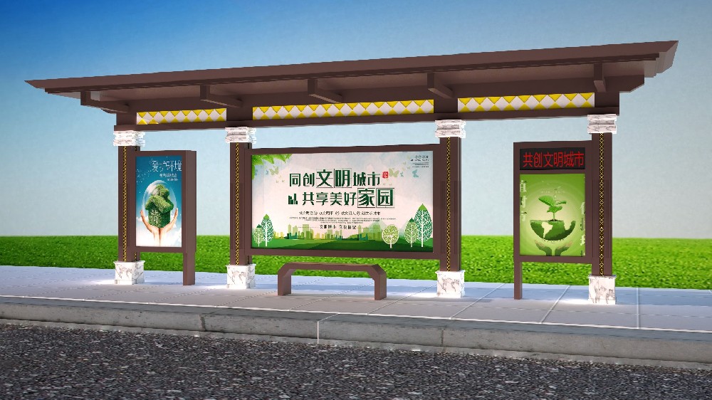 山东仿古公交站台第32批次发货