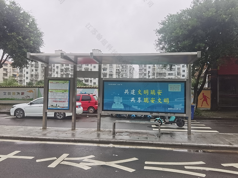 浙江不锈钢公交候车亭安装效果