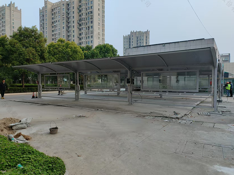 盐城膜结构集中充电停车棚安装实景