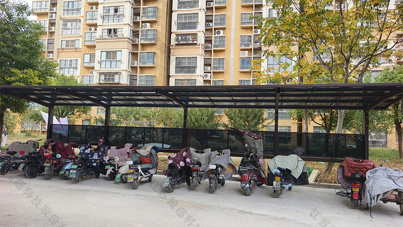 江苏铝合金充电车棚安装实景