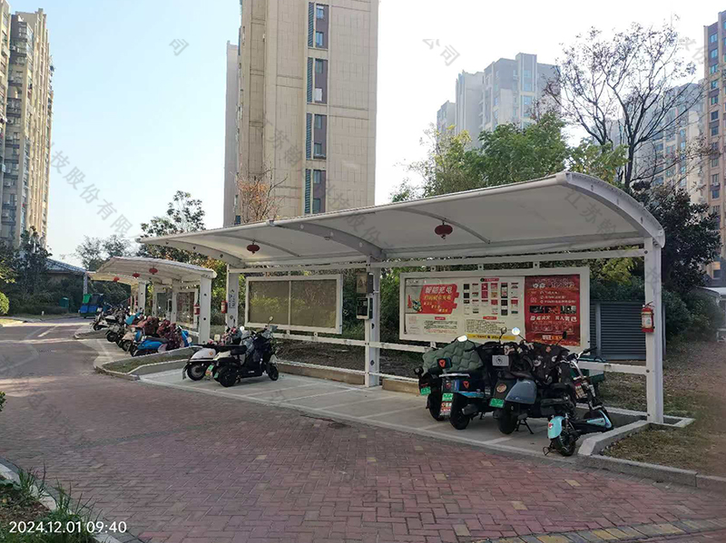 盐城膜结构集中充电停车棚安装实景
