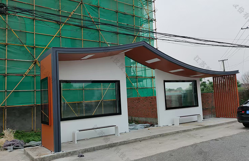 湖州定制江南风候车亭安装实景