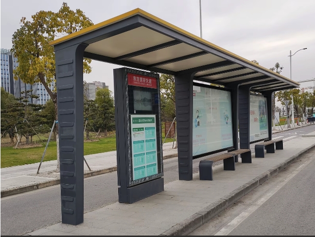 上海百搭款公交站台安装实景