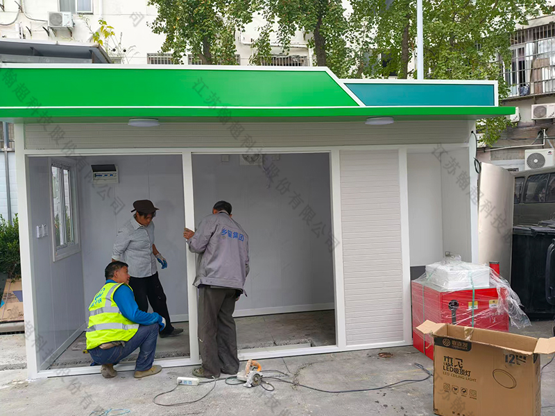 上海小区生活垃圾投放点简易垃圾房安装实景