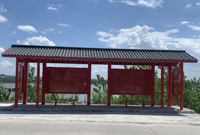 湖北仿古公交站候车亭