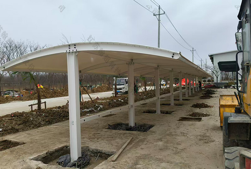 泗洪膜结构双挑车棚