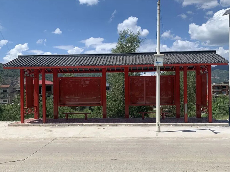 湖北乡镇仿古公交站台