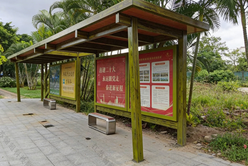 三亚木纹漆公交候车亭