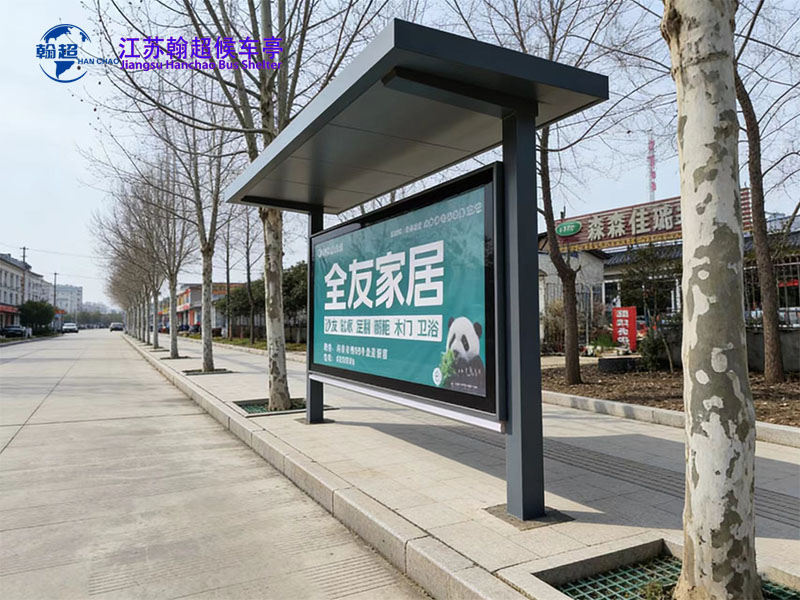 河南乡镇公交候车亭安装实景案例
