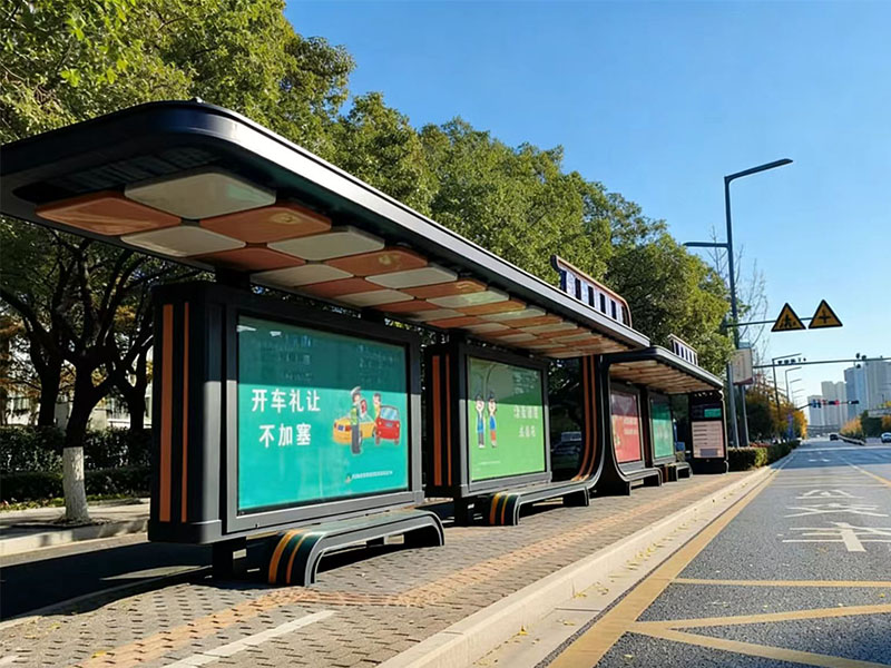 陕西公交站台新标杆｜深灰撞暖橙设计