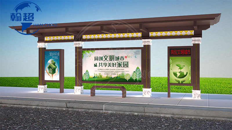 河北古典大理石漆款候车亭第1批次