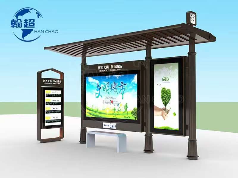 江苏罗马柱木纹漆候车亭第9批次发货