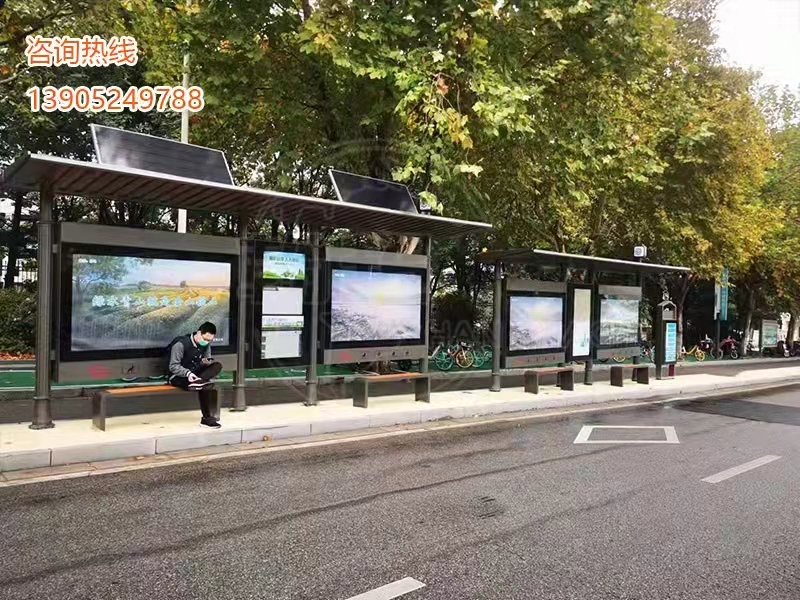 江苏罗马柱木纹漆候车亭第13批次发货