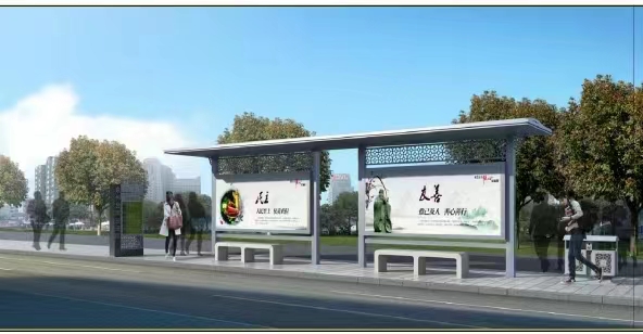 广东现代百搭款候车亭发货